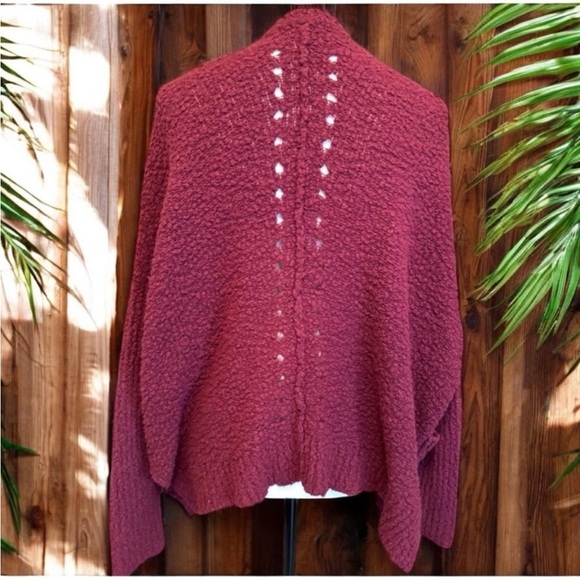 FREE PEOPLE Fall Friend Oversized Wool Blend Cardigan Sweater - Small - Picture 4 of 12